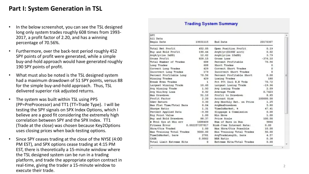 part i system generation in tsl