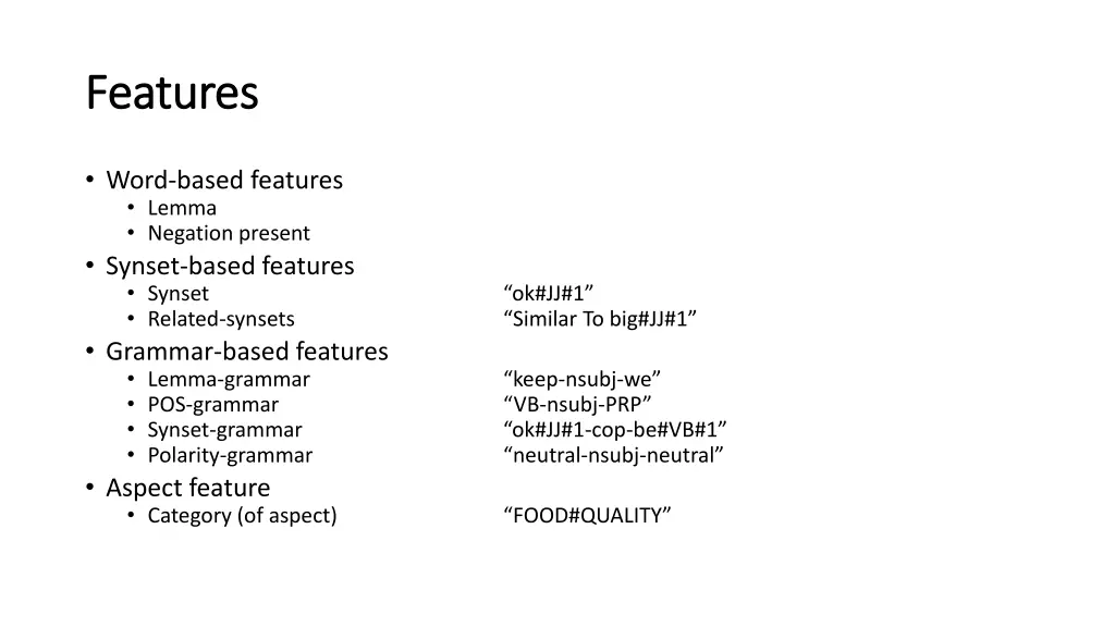 features features