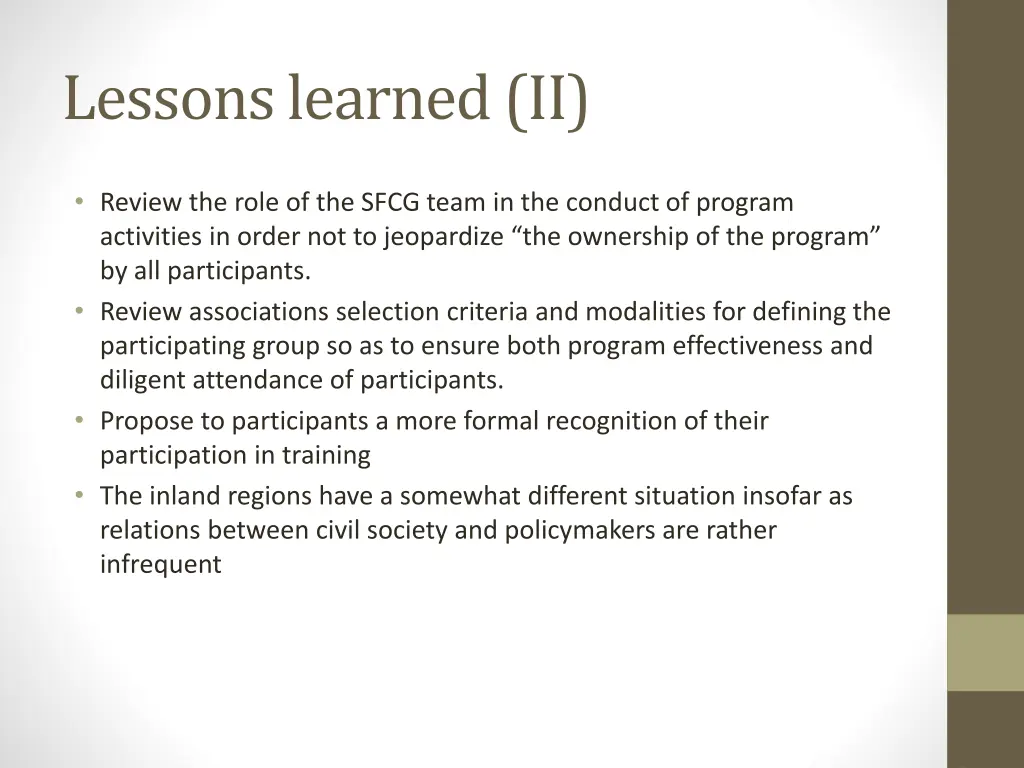 lessonslearned ii