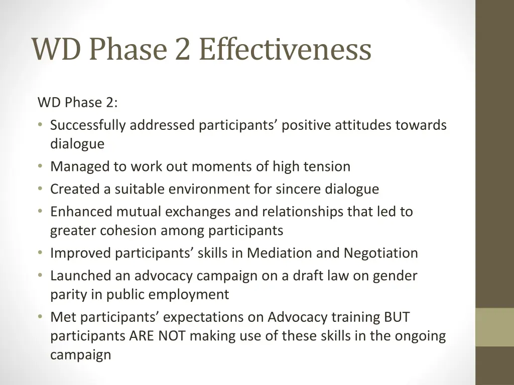 wd phase 2 effectiveness