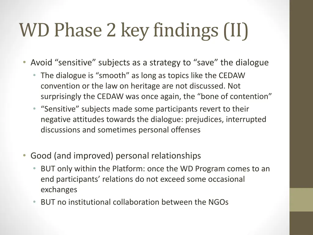 wd phase 2 key findings ii