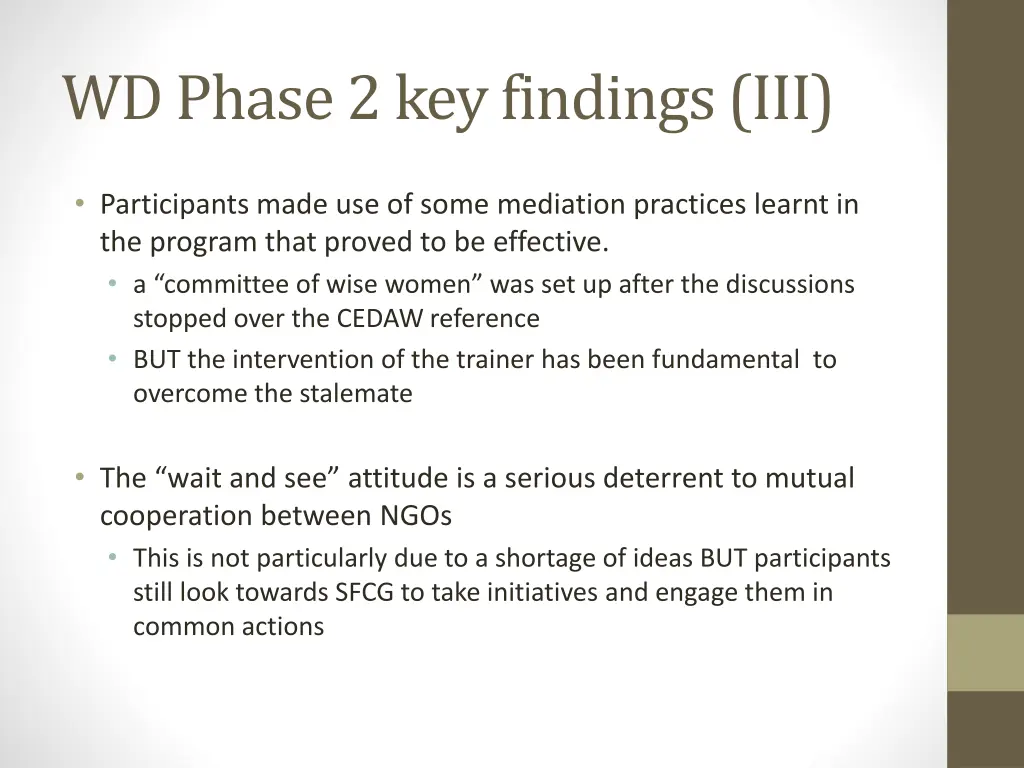 wd phase 2 key findings iii