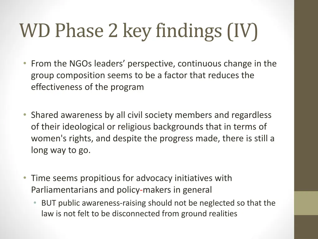 wd phase 2 key findings iv