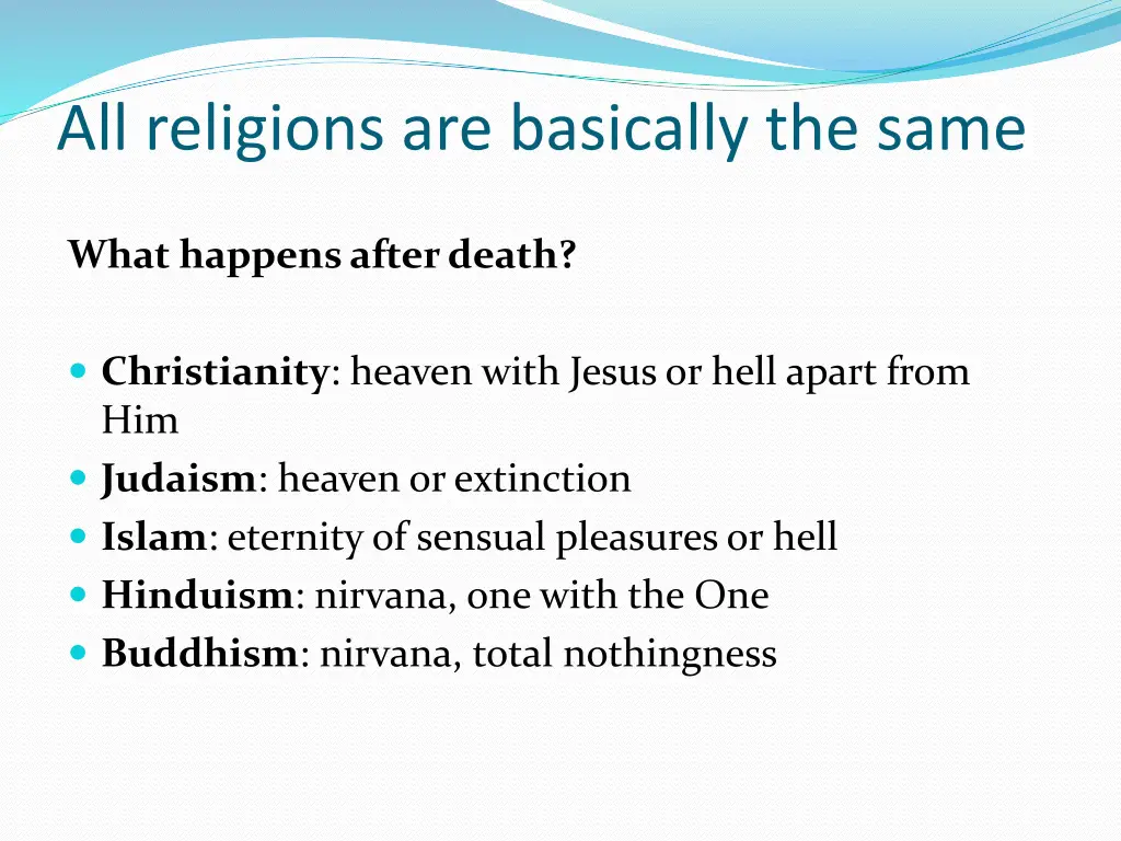 all religions are basically the same 1