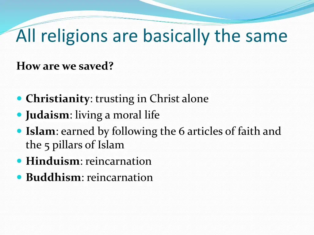 all religions are basically the same 2