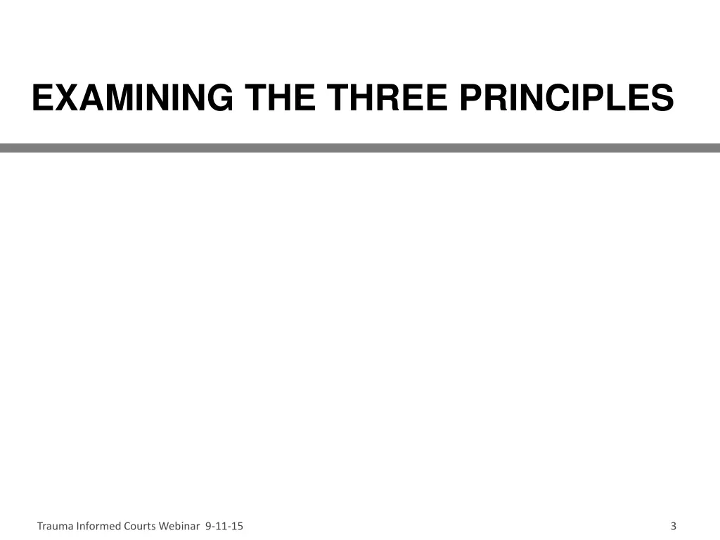 examining the three principles