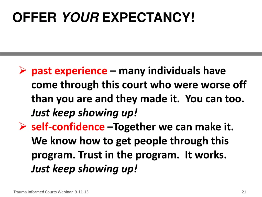 offer your expectancy