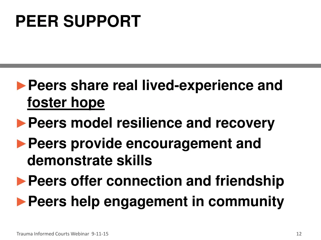 peer support