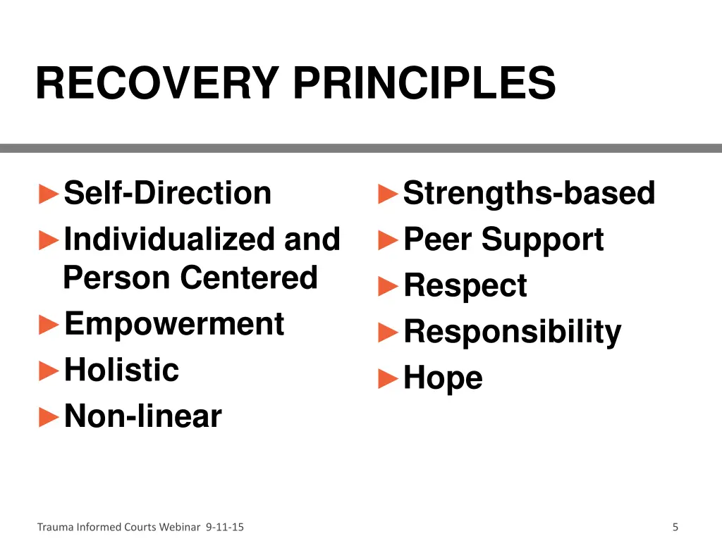recovery principles