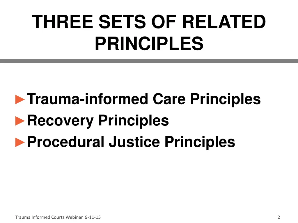 three sets of related principles