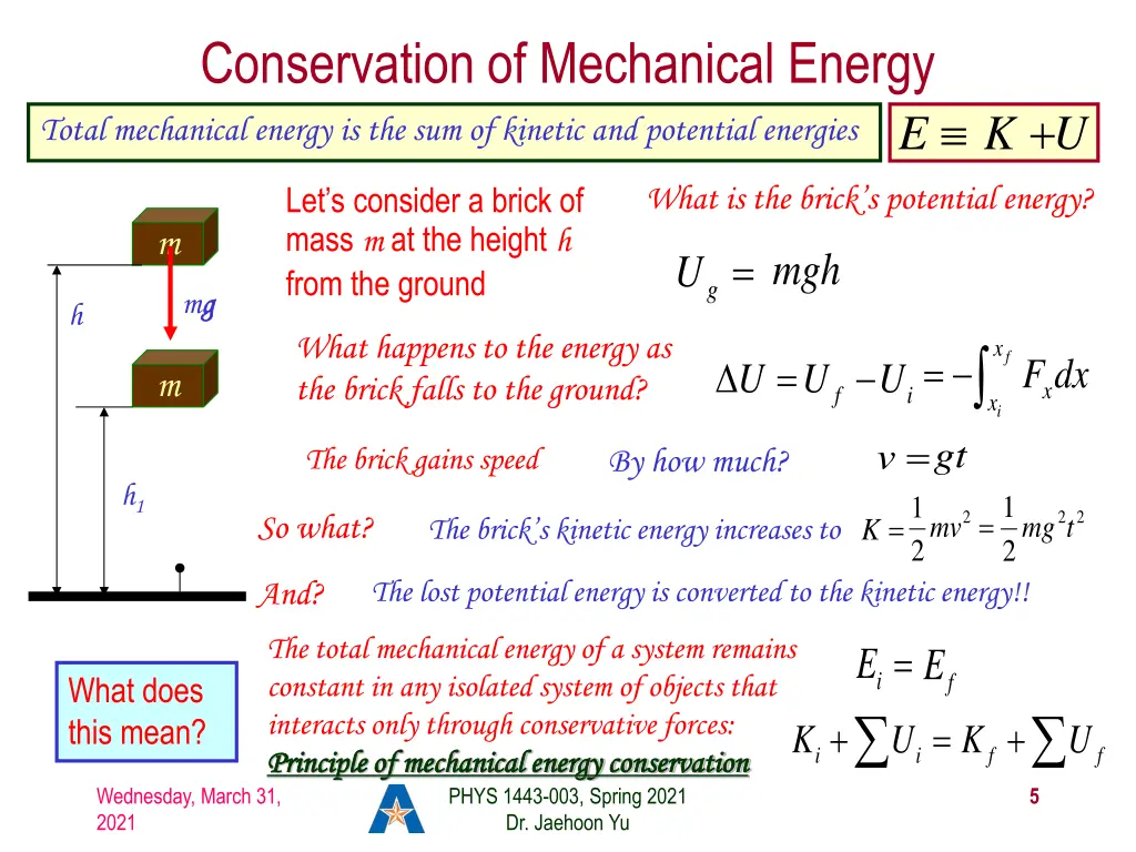 conservation of mechanical energy