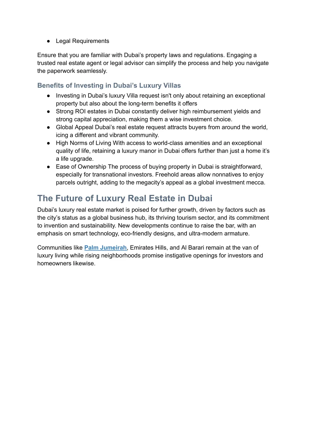 legal requirements