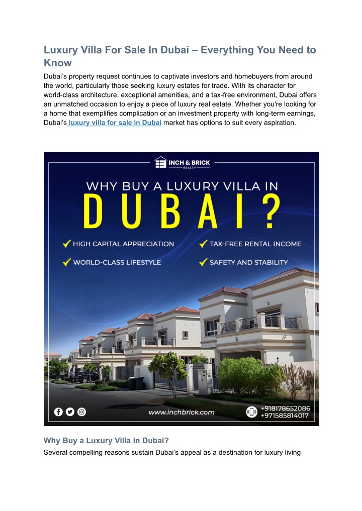 luxury villa for sale in dubai everything