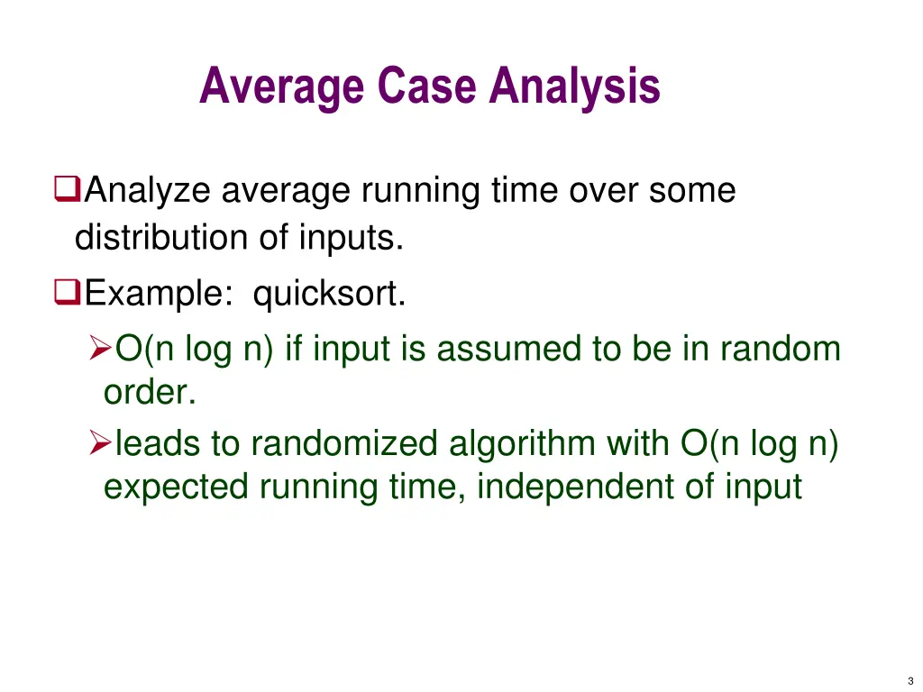average case analysis