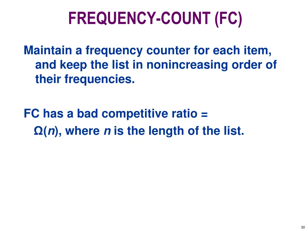 frequency count fc