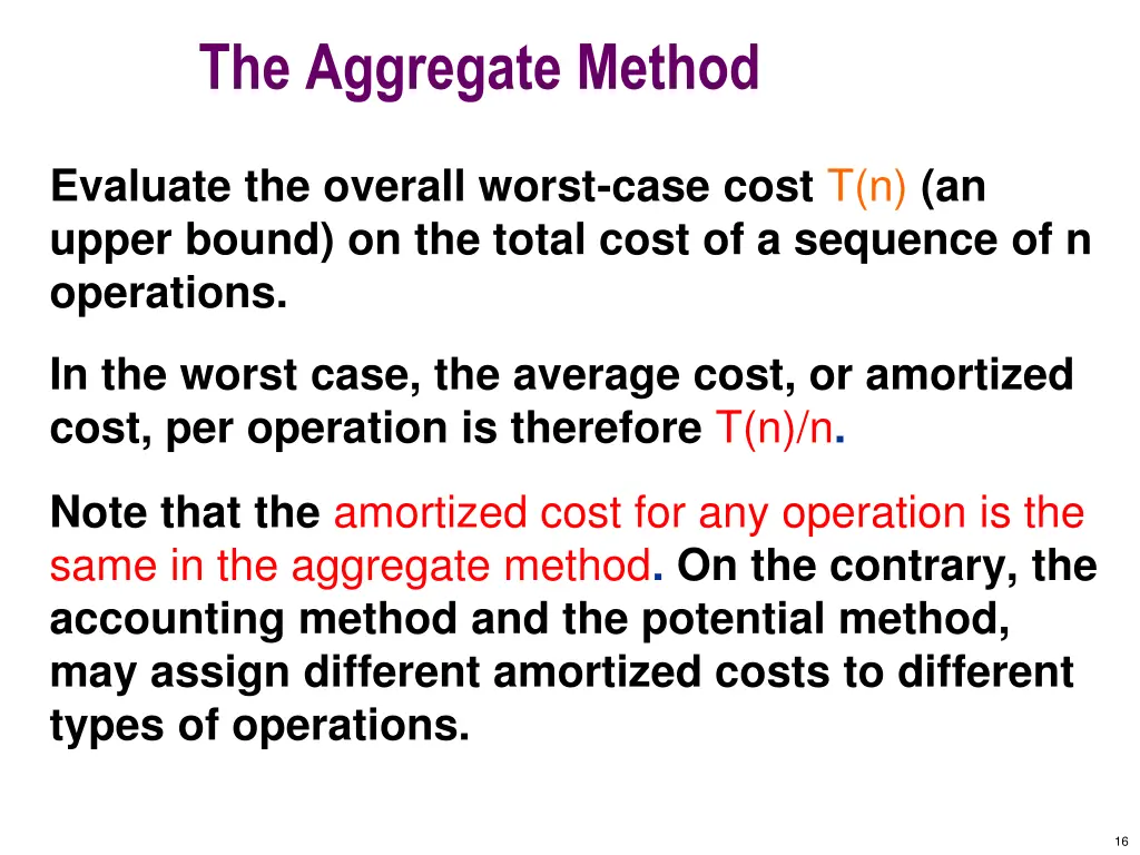 the aggregate method