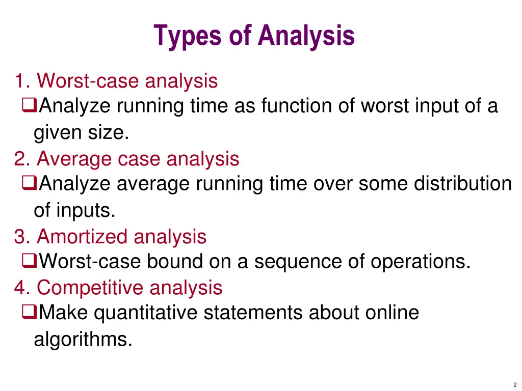 types of analysis
