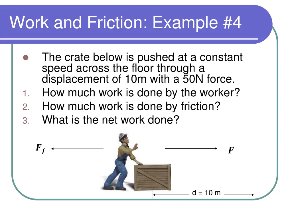 work and friction example 4