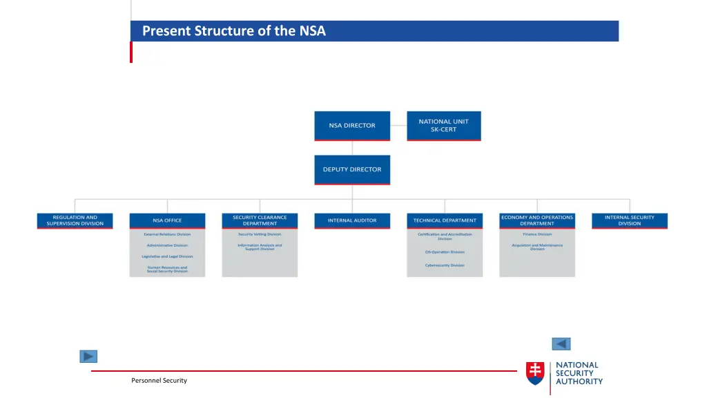 present structure of the nsa