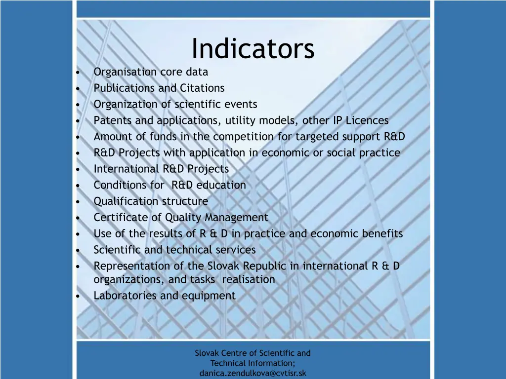indicators