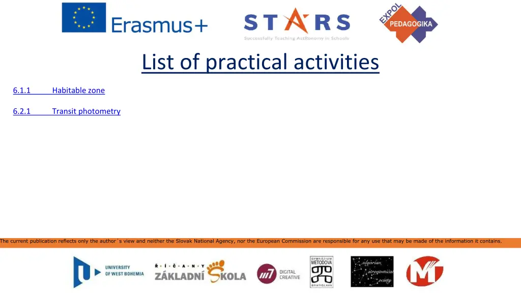 list of practical activities