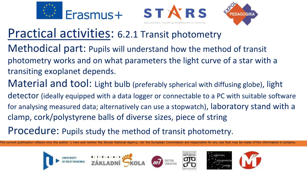 practical activities 6 2 1 transit photometry