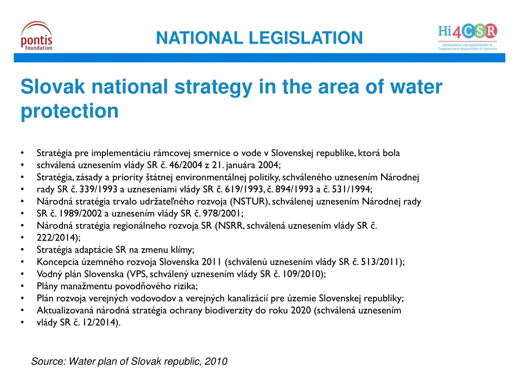 national legislation 1