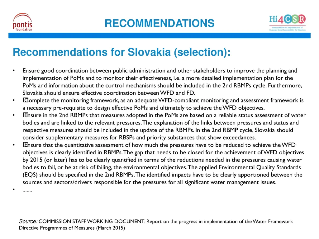recommendations