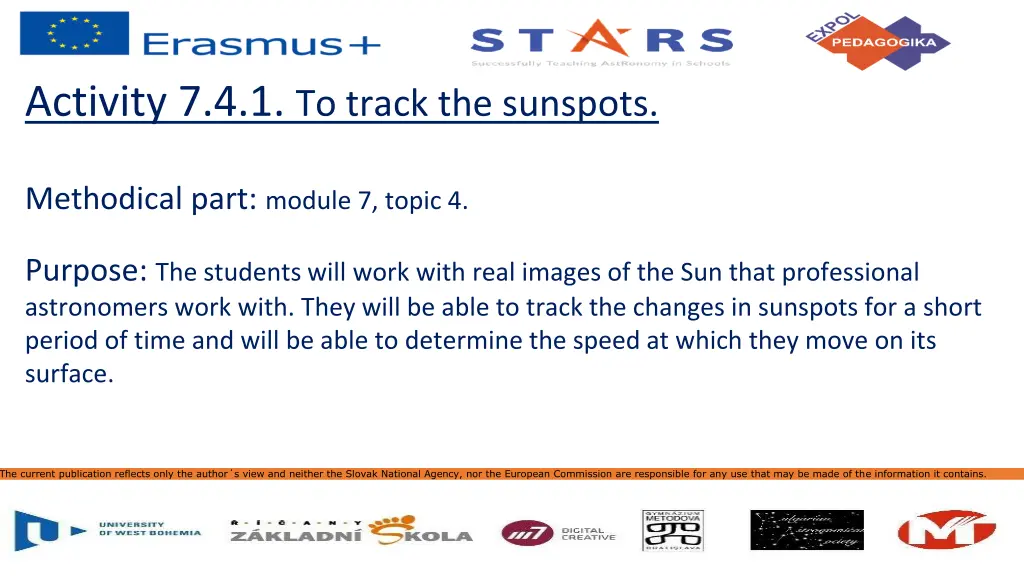 activity 7 4 1 to track the sunspots