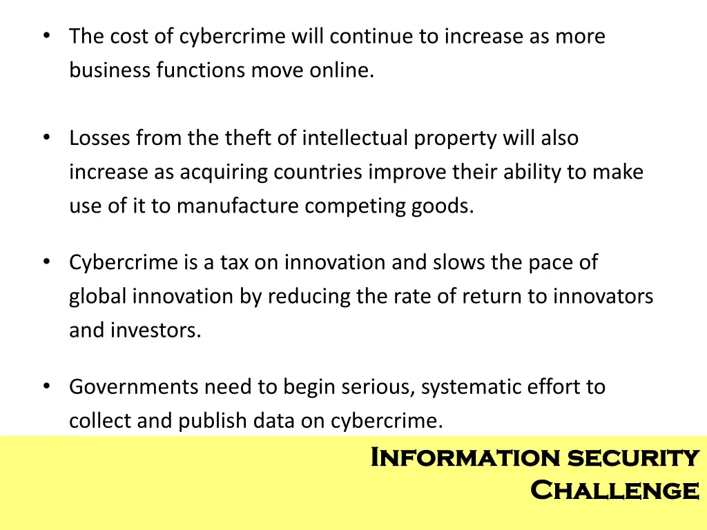 the cost of cybercrime will continue to increase
