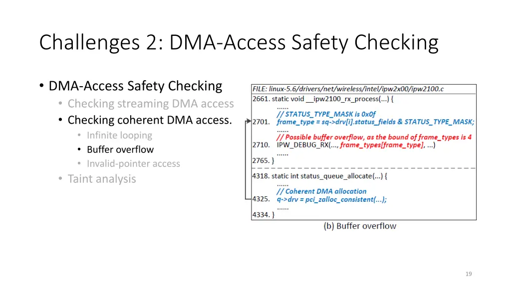 challenges 2 dma access safety checking 3