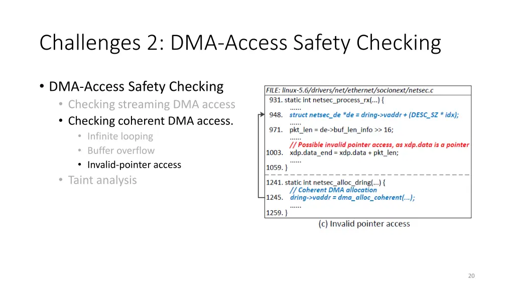 challenges 2 dma access safety checking 4