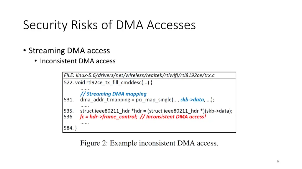 security risks of dma accesses