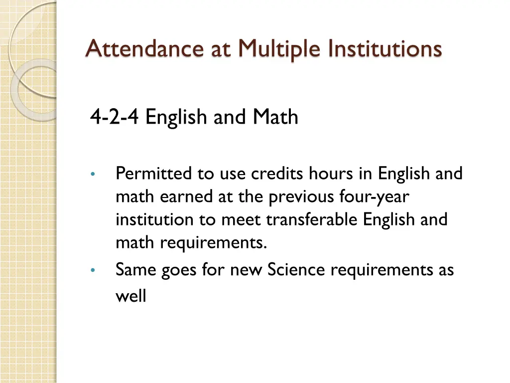 attendance at multiple institutions 3