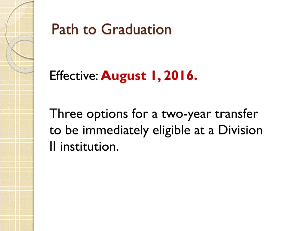path to graduation