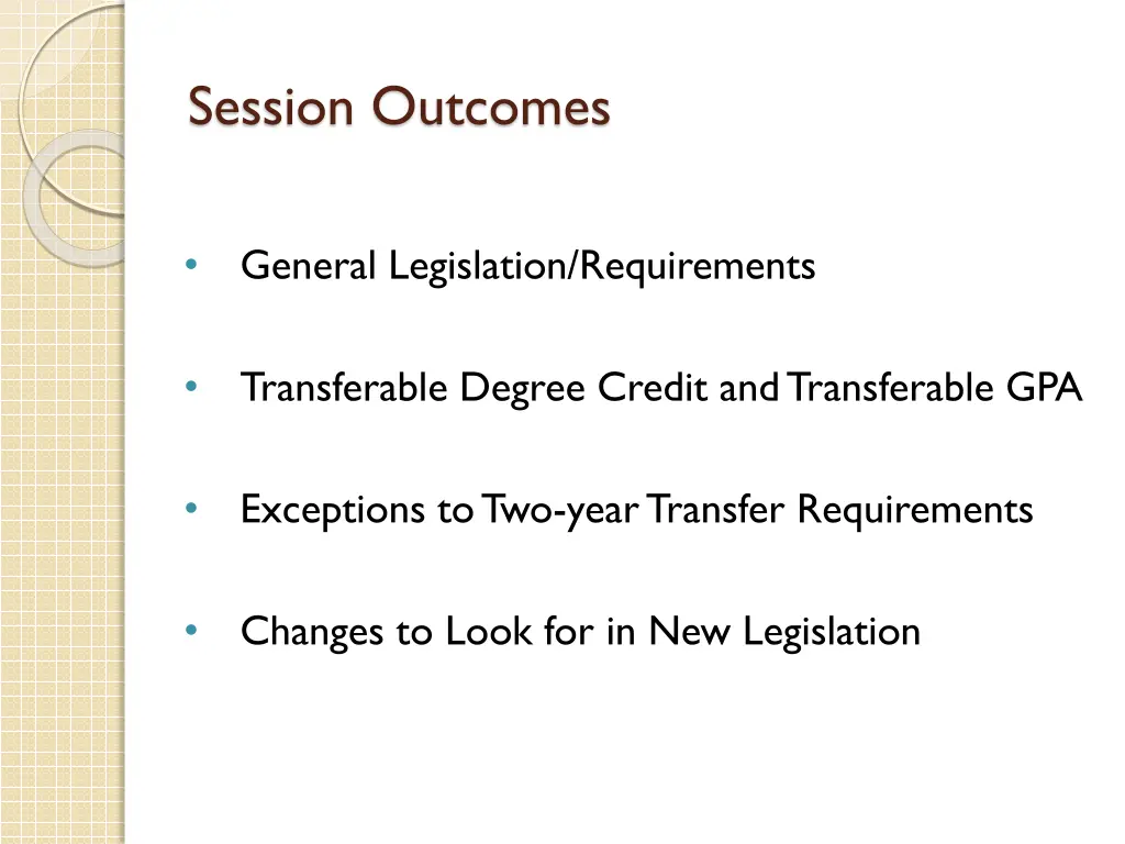 session outcomes