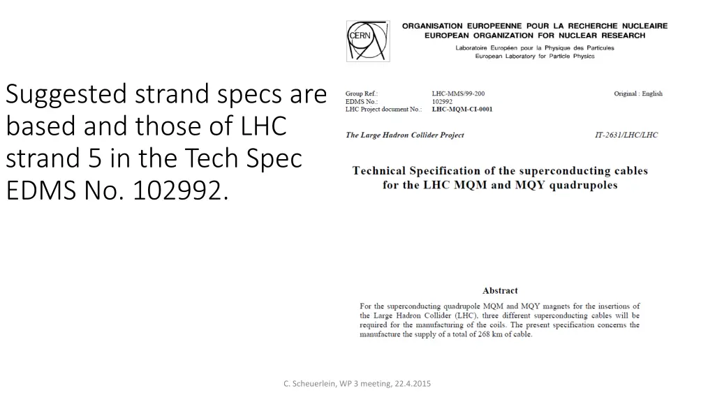 suggested strand specs are based and those