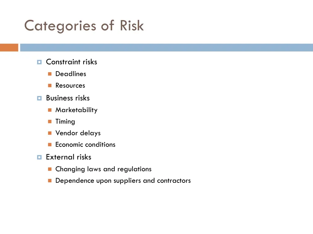 categories of risk 1
