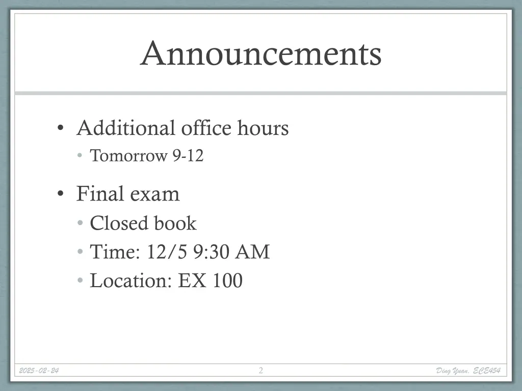announcements