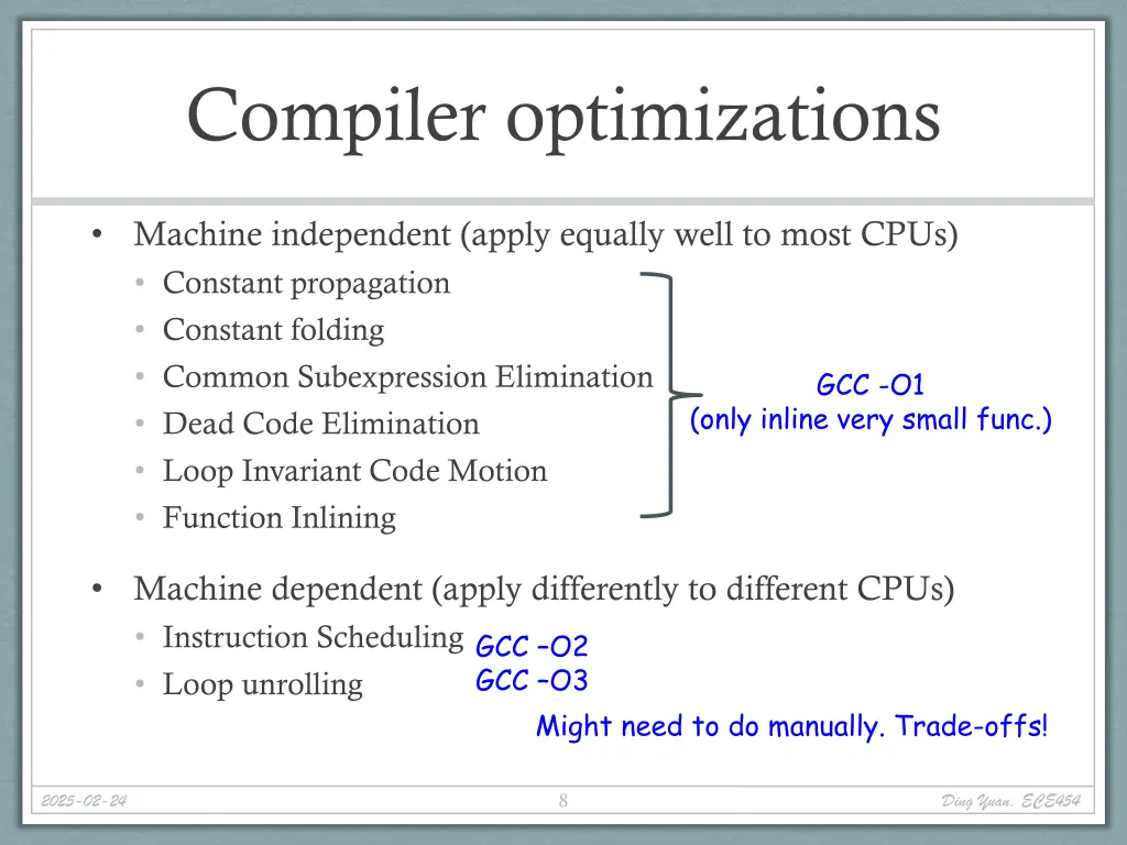 compiler optimizations