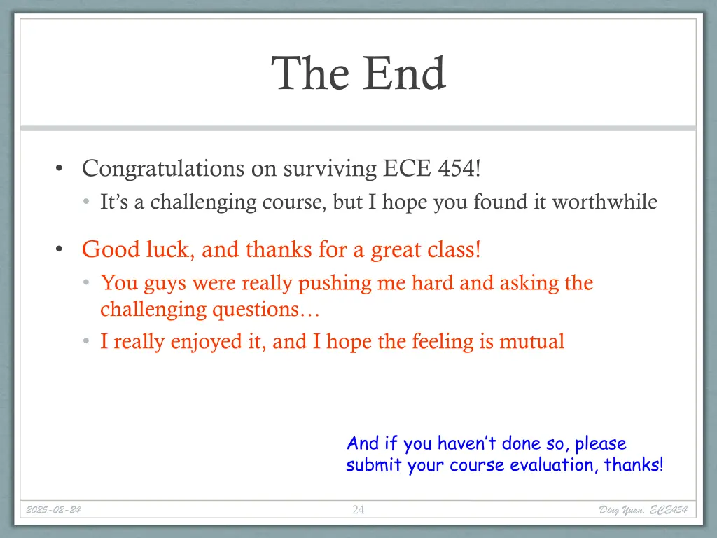 the end