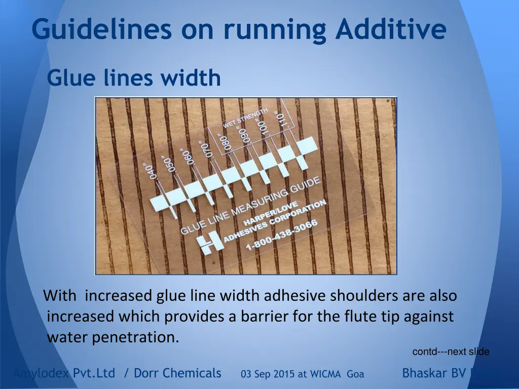 guidelines on running additive 1