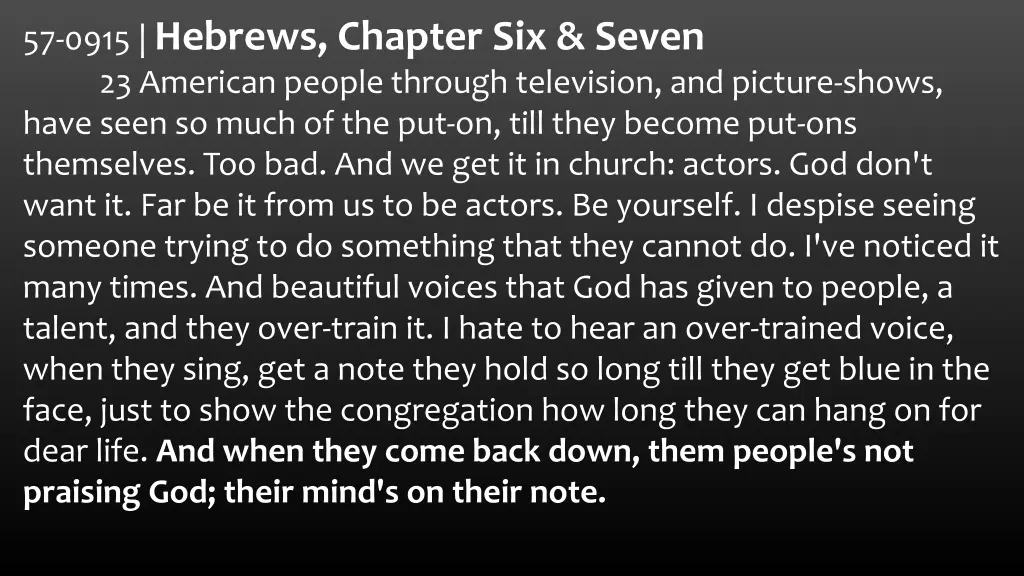 57 0915 hebrews chapter six seven 23 american