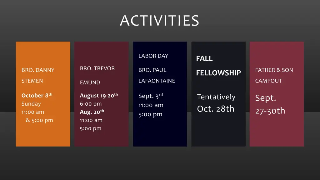 activities