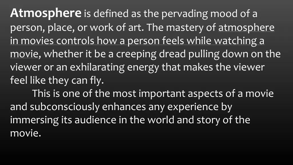 atmosphere is defined as the pervading mood