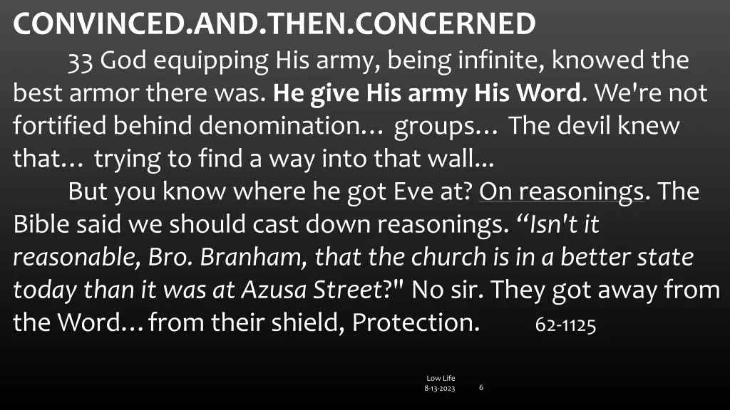 convinced and then concerned 33 god equipping