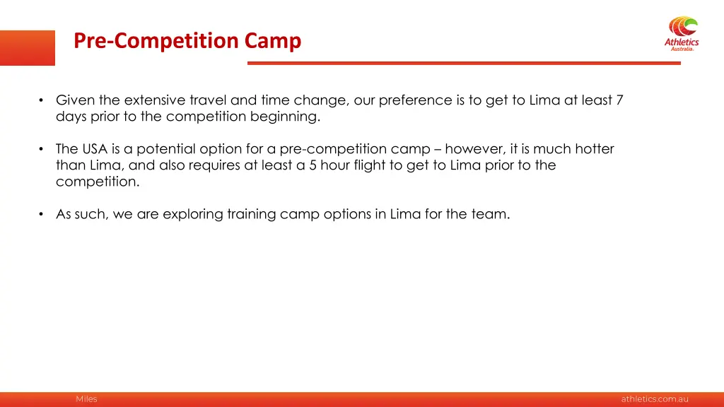 pre competition camp