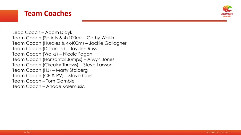 team coaches