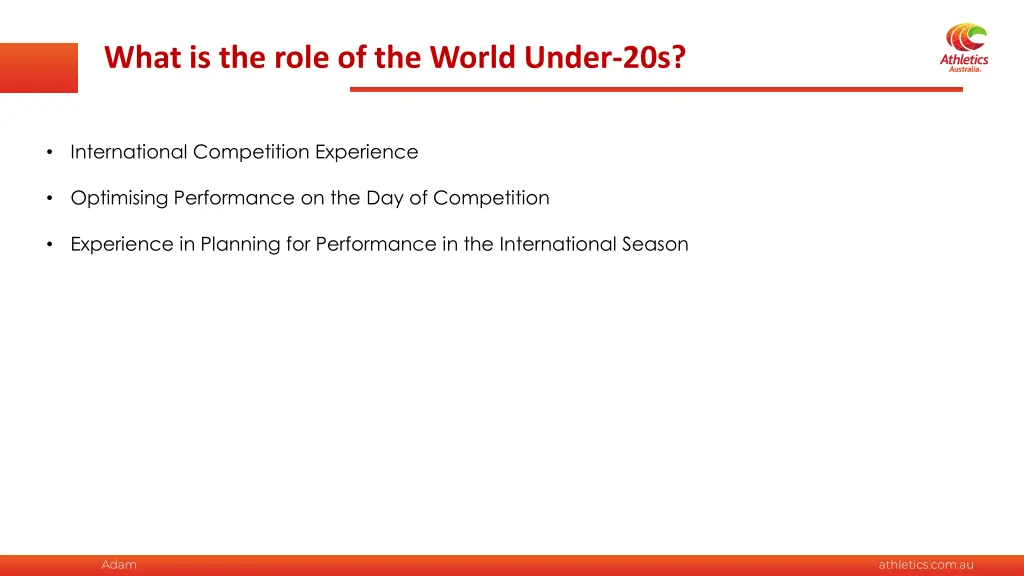 what is the role of the world under 20s