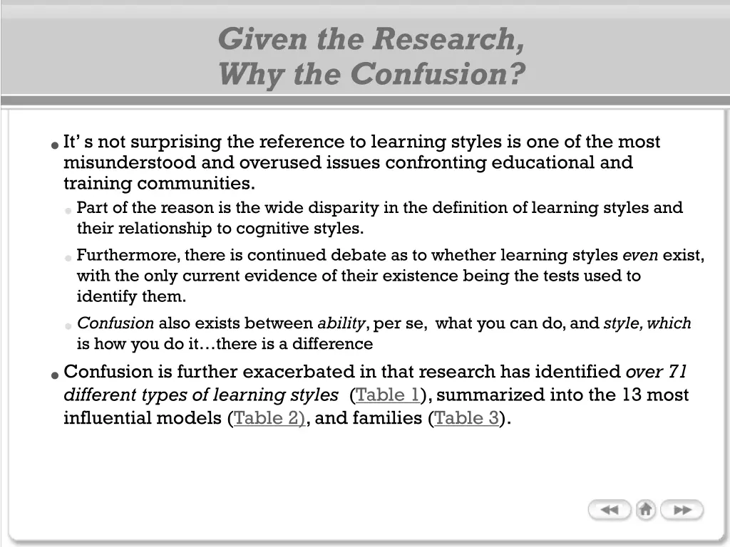 given the research why the confusion